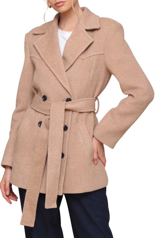 AVEC LES FILLES AVEC LES FILLES BELTED DOUBLE BREASTED MID LENGTH COAT 