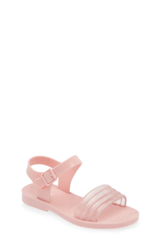 Mini Melissa Kids' Mar Wave Sandal In Pink/ Glitter Pink