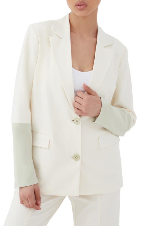 4th & Reckless Violet Oversize Blazer in Off White And Mint
