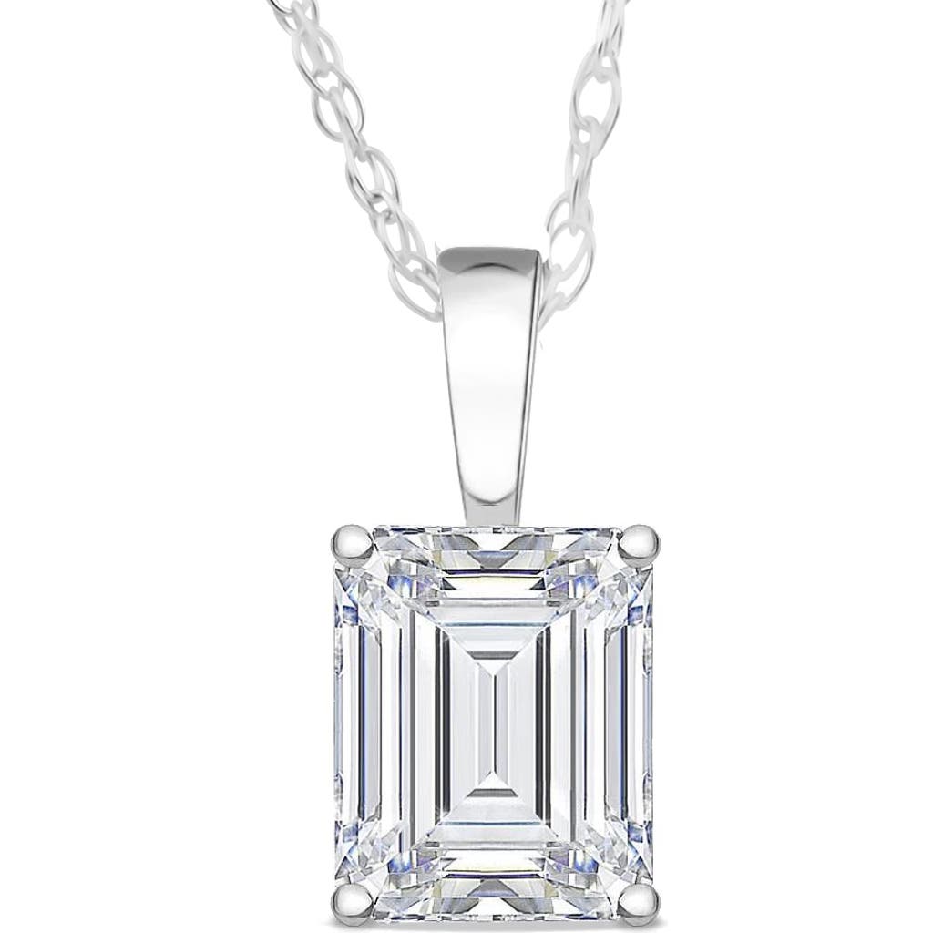 Bliss Diamond 1 Ct Emerald Diamond Solitaire Pendant 14k White Gold Lab Grown In 14k White Gold