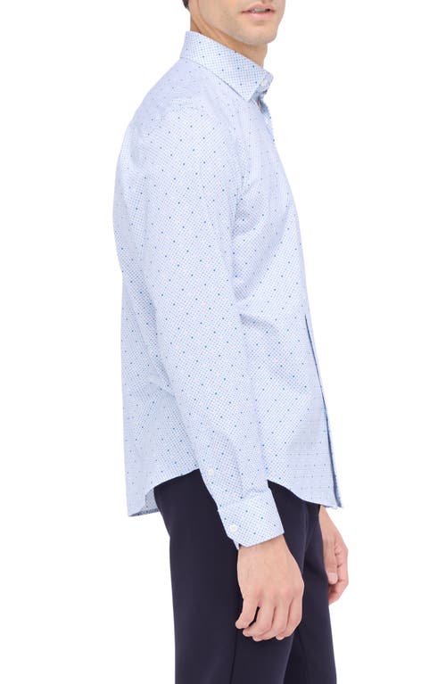 Shop Bugatchi Jules Ooohcotton® Diamond Print Button-up Shirt In Air Blue