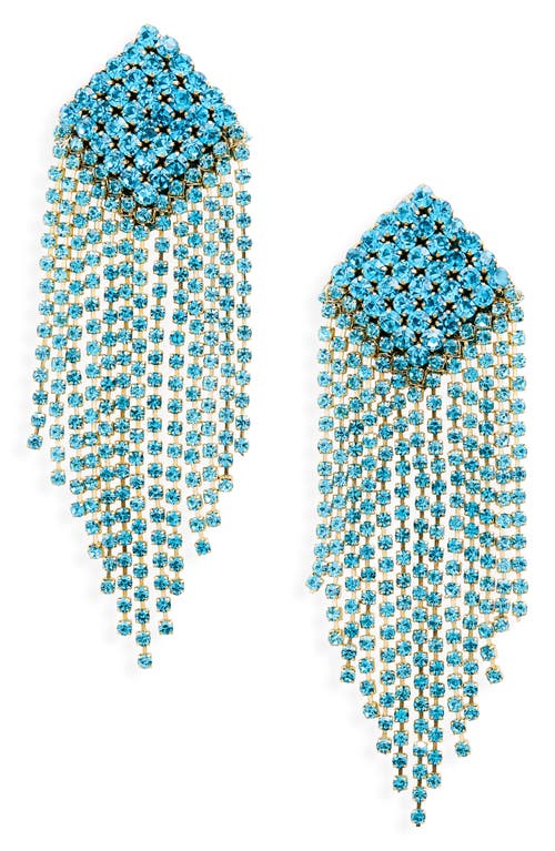 Niomi Crystal Fringe Drop Earrings in Turquoise