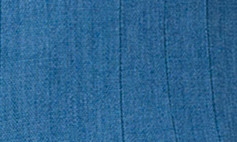 Akris Miyuki Wide Leg Pleated Linen Gabardine Pants In Medium Denim