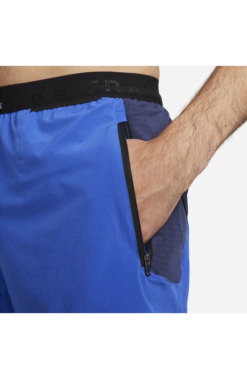 Shop Nike Second Sunrise 5-inch Brief Lined Trail Running Shorts In Hyper Royal/navy/citron