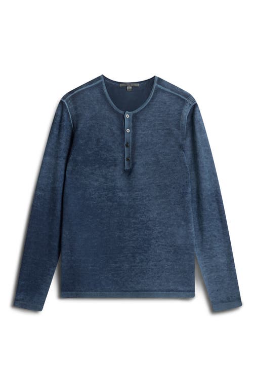 Shop John Varvatos Christie Silk & Cashmere Henley Sweater In Navy