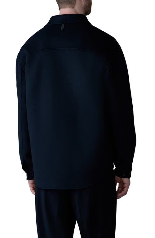 Mackage Black Emmanuel Double-face Wool Jacket In Navy