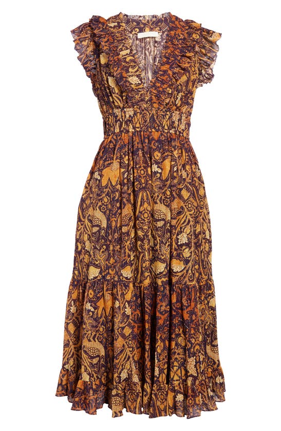 Ulla Johnson Samara Ruffled Printed Cotton-blend Chiffon Midi Dress In ...
