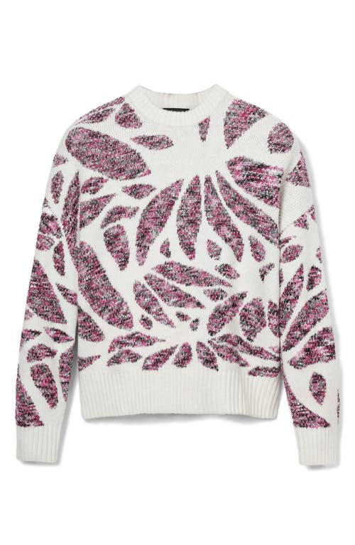 Desigual Leaf Print Sweater In Mix