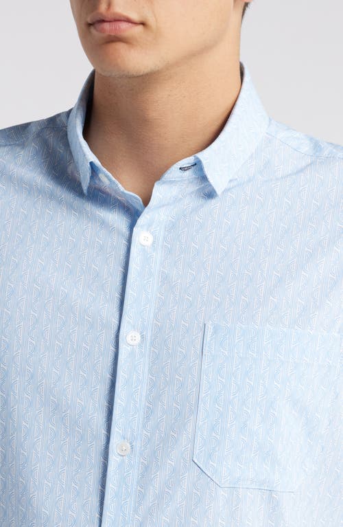 Mizzen + Main Mizzen+main Leeward Trim Fit Short Sleeve Performance Button-up Shirt In Provence Saguaro