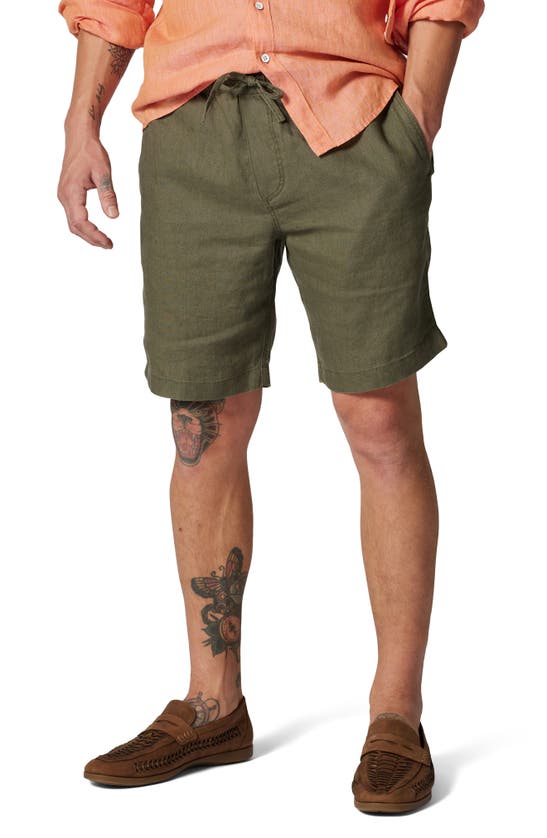 Shop Rodd & Gunn Linen Shorts In Olive