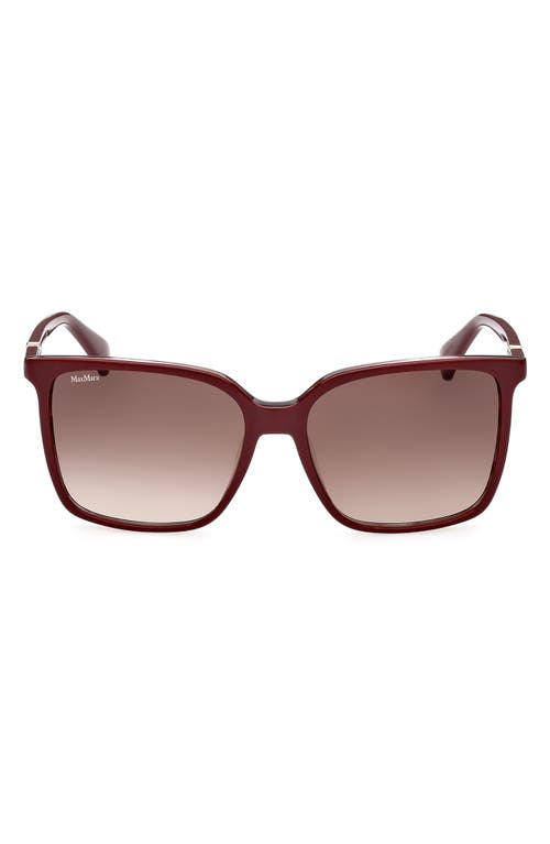 Max Mara 57mm Gradient Square Sunglasses In Shiny Bordeaux/grad Bordeaux