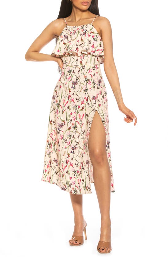 Alexia Admor Popover Midi Dress In Beige Floral