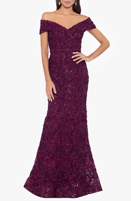 Xscape Evenings Off the Shoulder Embroidered Gown at Nordstrom,