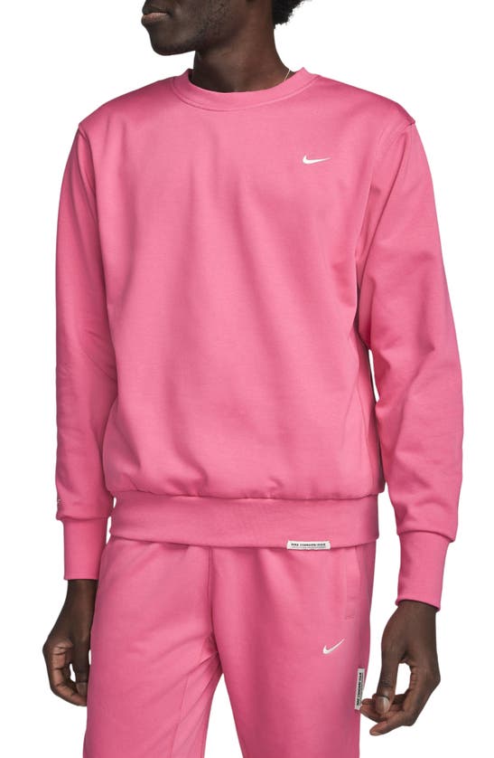 Nike Dri-fit Standard Issue Crewneck Sweatshirt In Pinksicle/ Pale Ivory