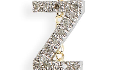 Meshmerise Bezel Diamond Initial Chain Necklace In Yellow-z