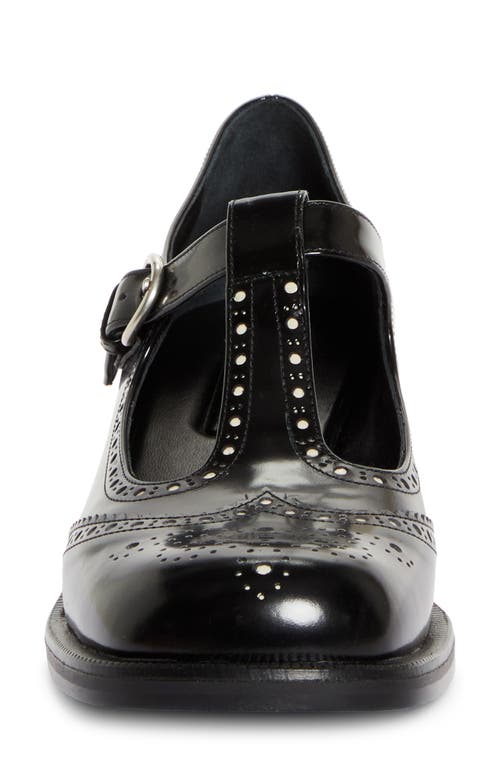 Shop Miu Miu Wingtip Mary Jane In Nero/avorio