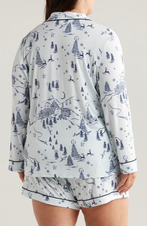 Shop Nordstrom Moonlight Eco Long Sleeve Stretch Modal Short Pajamas In Blue Chateau Toile