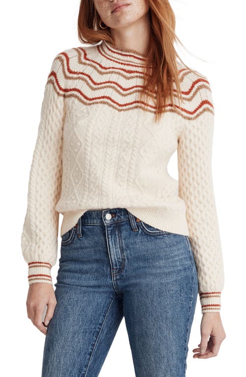 Madewell Pickard Mock Neck Sweater in Alabaster