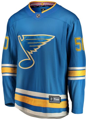 Jordan Binnington St. Louis Blues Fanatics Branded Authentic Stack Player Name & Number T-Shirt - Blue
