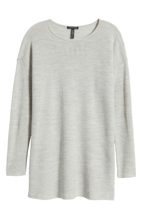 Shop Eileen Fisher Bateau Long Sleeve Merino Wool Tunic Top In Sea Salt