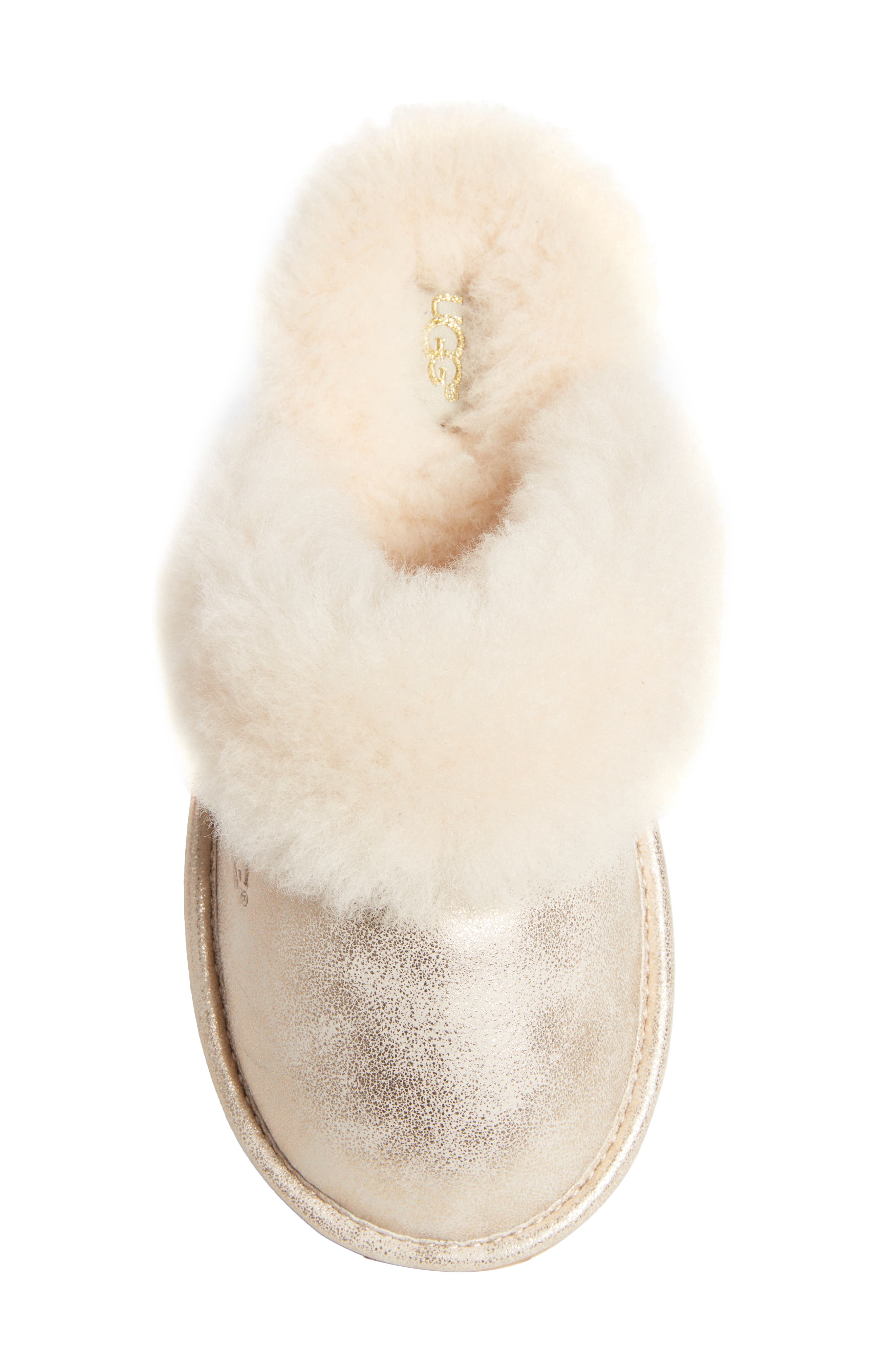 cozy ii metallic genuine shearling cuff slipper