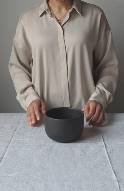Gharyan Stoneware Tunisian Bowls Set Of 4 In Black