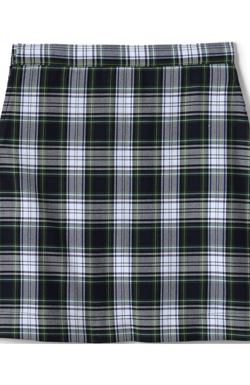 Shop Lands' End School Uniform Girls Slim Plaid A-line Skirt Below The Knee In White Plaid