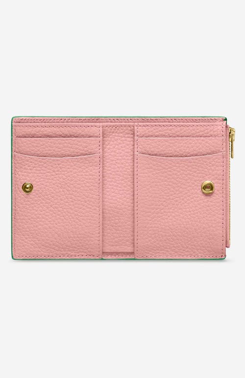 Maison De Sabre Maison De Sabré Small Leather Bifold Wallet In Emerald Lily
