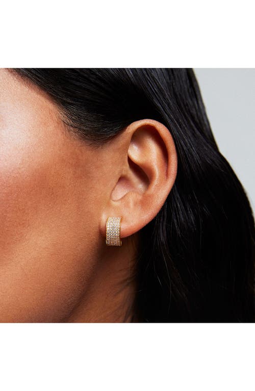 Dean Davidson Women's Petit Pavé 22k-gold-plated & Cubic Zirconia Huggie Hoop Earrings In White Topaz/gold