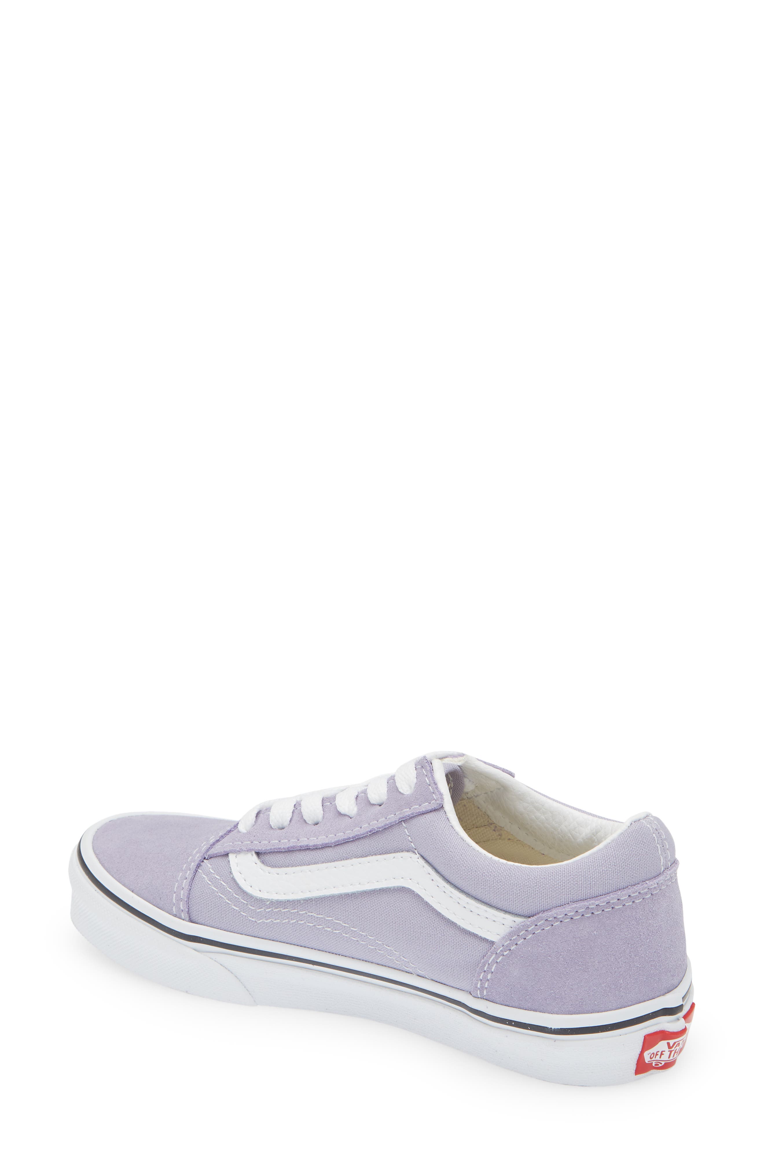 vans old skool lavender & white canvas shoes