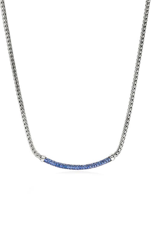 Shop John Hardy Jh Essential Pavé Necklace, Sterling Silver In Silver/blue