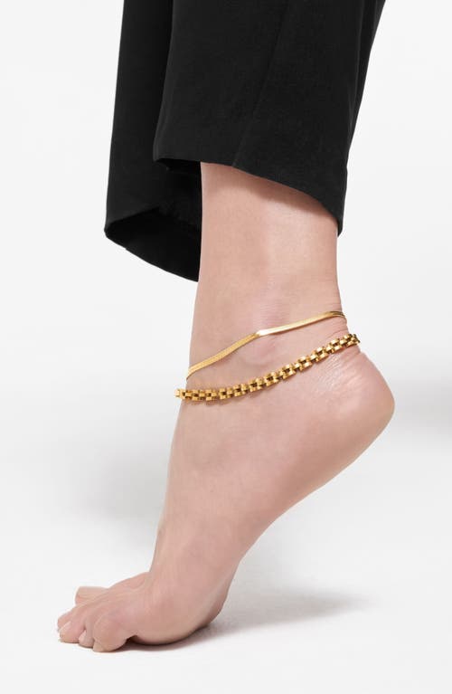 Adornia Two-piece Anklet Set In Gold