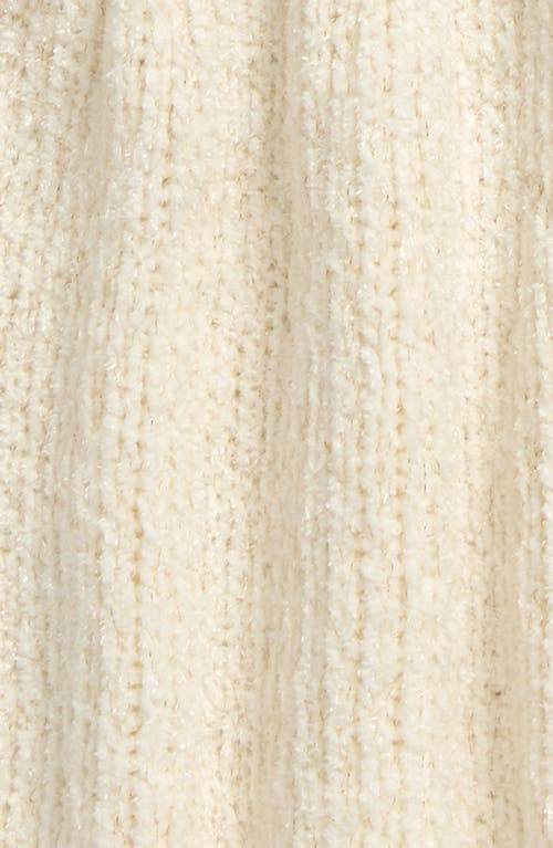 Shop Nordstrom Cozy Sparkle Long Sleeve Knit Dress In Ivory Egret