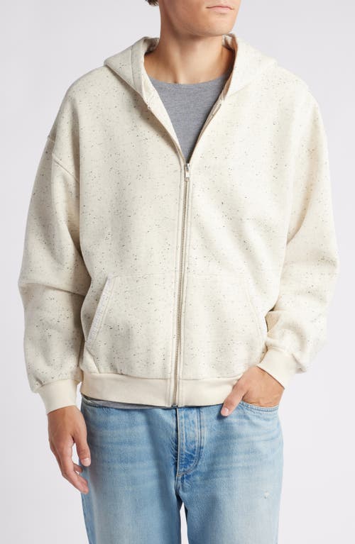 Shop Krost Flecked Zip-up Hoodie In Egret