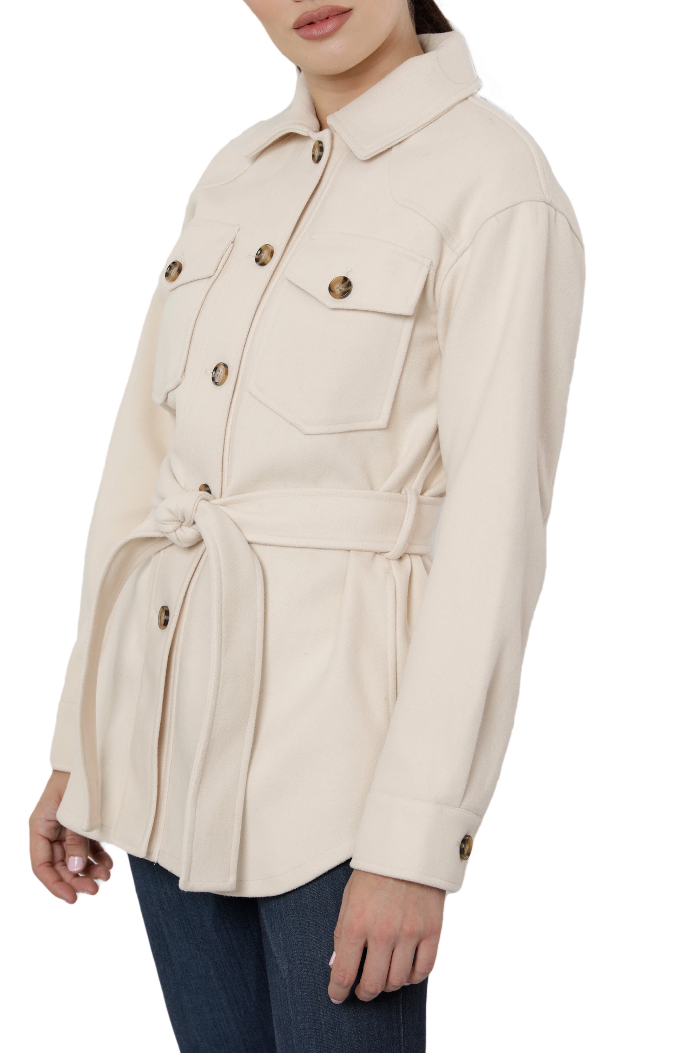 DOLCE CABO Short Flannel Trench Coat Nordstromrack