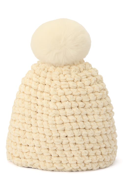 Kurt Geiger Chunky Chenille Beanie In Bone