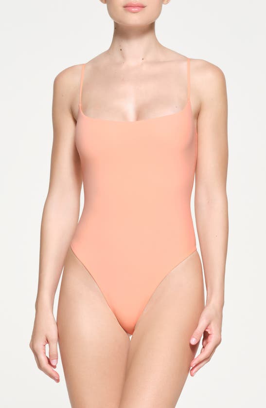Shop Skims Fits Everybody Camisole Thong Bodysuit In Faded Nectar
