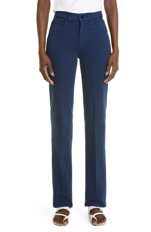 LORO PIANA Gent High Waist Straight Leg Jeans in Blue Anemone
