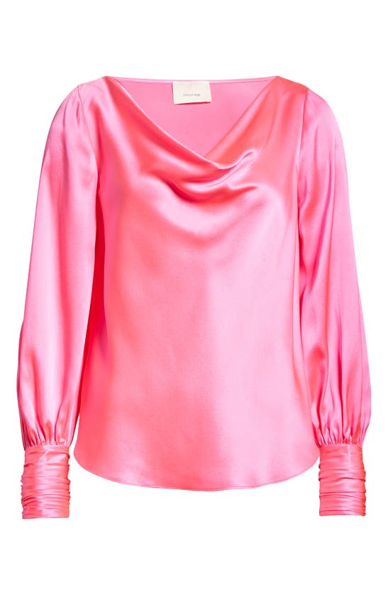 Cinq À Sept Taylee Cowl-neck Silk Top In Neon Pink | ModeSens