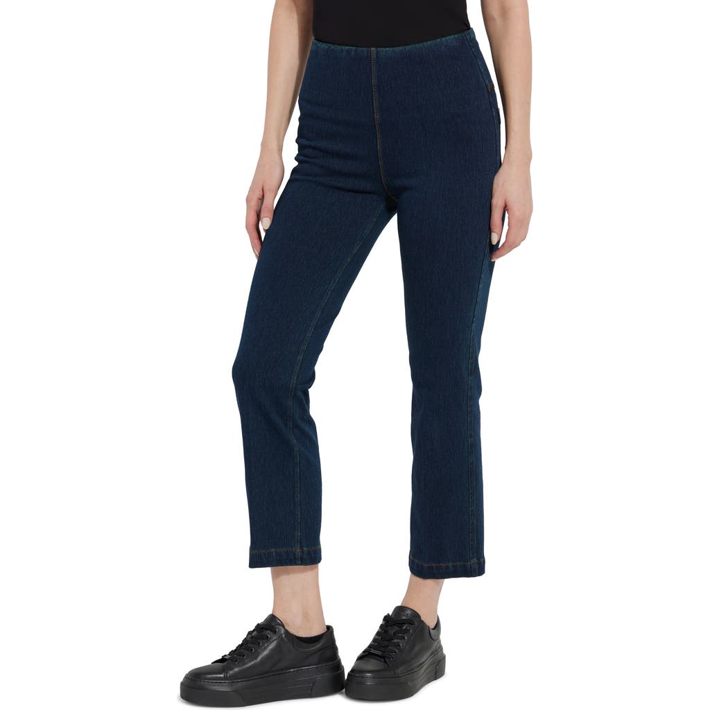 Lyssé High Rise Ankle Baby Bootcut Jeans In Mid Wash In Indigo