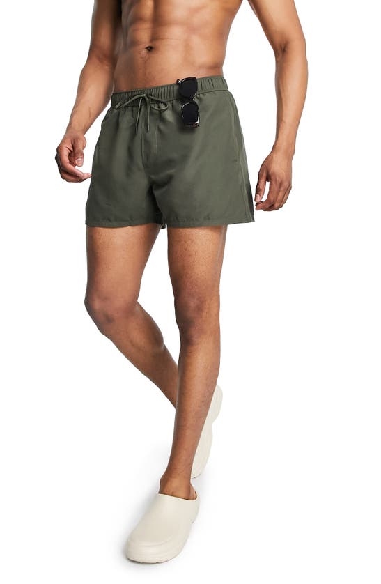 ASOS DESIGN TIE WAIST SWIM TRUNKS
