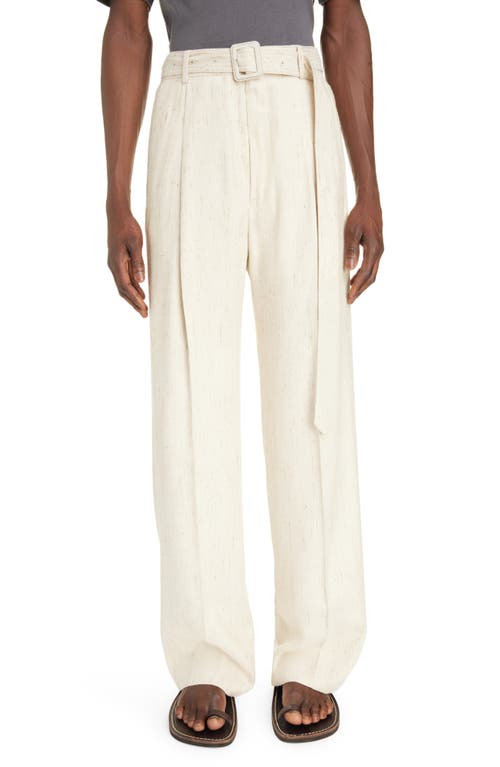 Dries Van Noten Pyman Pleated Twill Pants Ecru at Nordstrom, Us