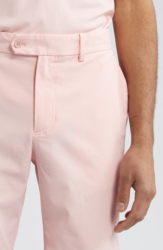 Shop J. Lindeberg Vent Flat Front Performance Golf Shorts In Powder Pink