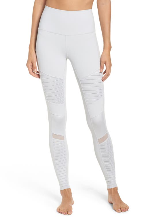 Alo High Waist Moto Leggings in Dove Grey /Dove Grey Glossy at Nordstrom, Size X-Small
