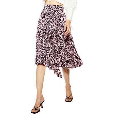 Topshop Taylor Pleat Midi Skirt, US (fits like 0) - Pink