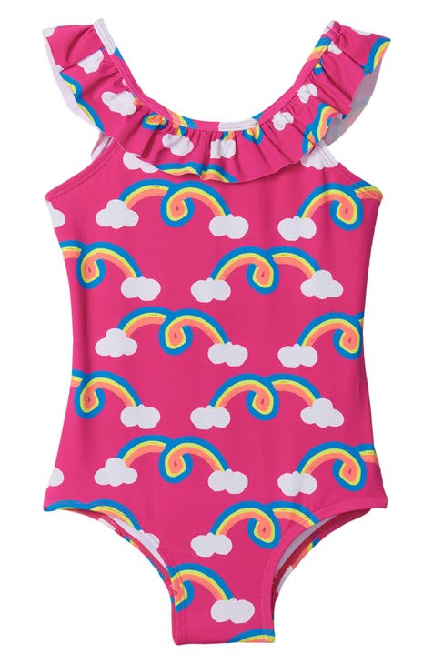 Kids' Rainbow Arch Ruffle One-Piece Swimsuit (Toddler, Little Kid & Big Kid)