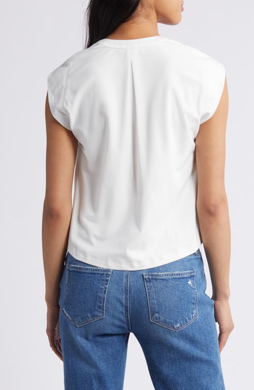 Wit & Wisdom Embellished Cap Sleeve Button-up Shirt In Off White