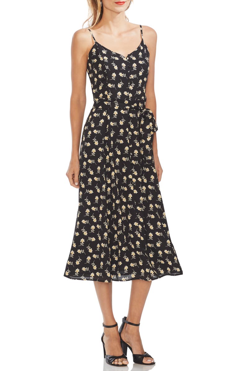 Vince Camuto Ditsy Floral Sleeveless Midi Dress | Nordstrom