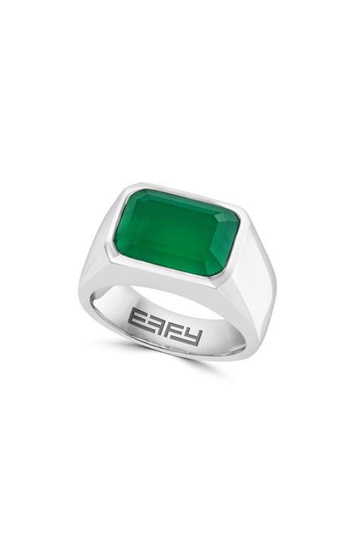Shop Effy Sterling Silver Green Onyx Ring In Silver/green