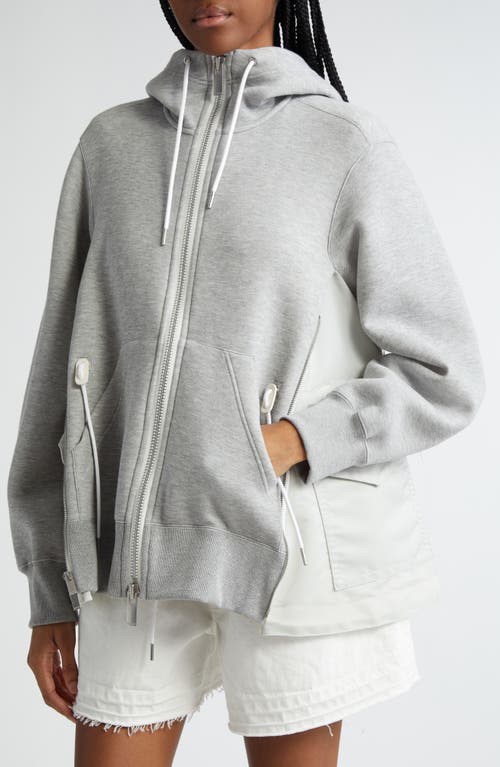Sacai Ma-1 Side Gusset Sponge Hoodie In L/gray × L/gray